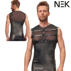 NEK Chest Vest Top w Matte Look Soft Stretchy Powernet Harness