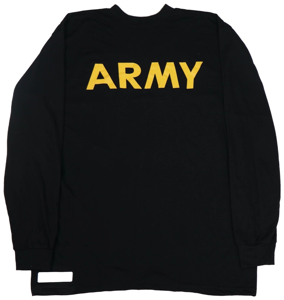 US Military Men’s APFU Long Sleeve Shirt Army Black and Gold PT Fitness Shirt