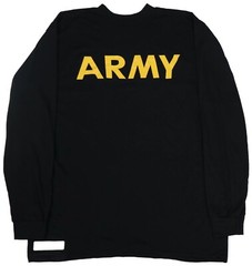 US Military Men’s APFU Long Sleeve Shirt Army Black and Gold PT Fitness Shirt
