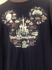Walt Disney World 50th Anniversary Parks T-Shirt Size S Two-Tone Purple Blue