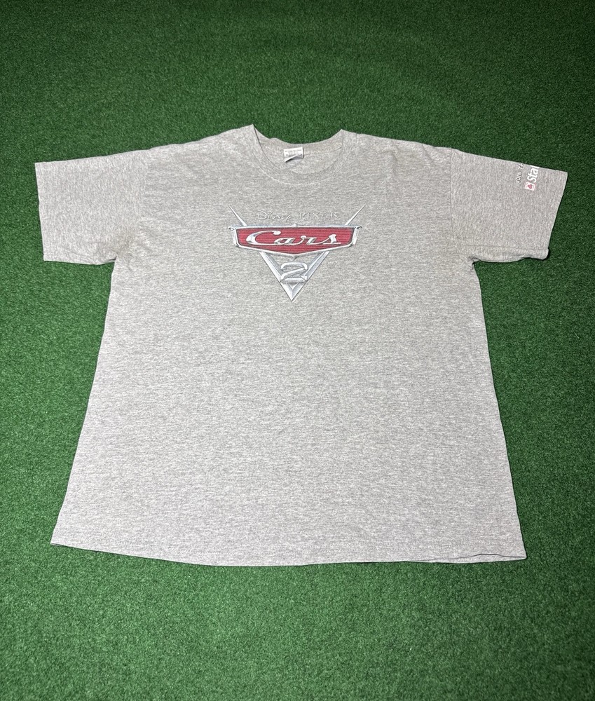 Disney Cars 2 T Shirt Lightning Mcqueen Vintage Y2K Cartoon Movie Large Shirt