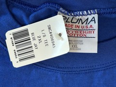 NOS Vintage 90s PLUMA Heavyweight 100% Cotton Blue Long Sleeve T Shirt XXL USA