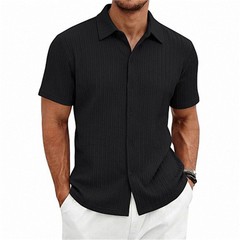 Men’s Summer Shirt Casual Slim Shirts Short Sleeve Button Down Tops Blouse