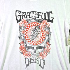 Lucky Brand GRATEFUL DEAD Mens Shirt XL White Lightning Skull Casual NWT