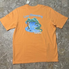 Tommy Bahama Shirt Mens Small Orange Apricot Live Streaming Fly Fishing Trout