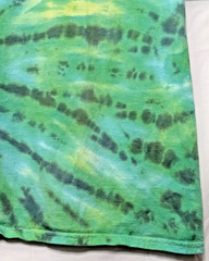 Handmade Tie Dye Radial Spiral Pattern Green Yellow XL Shirt 23″ W X 28″ L