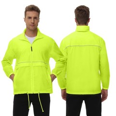 Mens Rain Jacket Cycling Running Waterproof Raincoat Hood Windbreaker Coat