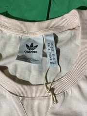 Adidas Originals T-Shirt Men’s Cream Pink Navy 3 Stripe Short Sleeve Trefoil Tee