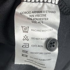Etihad Airways Giorgio Armani Shirt M/L First Class Long Sleeve Henley Geometric
