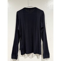 Hugo Boss Mens Eligio 1/7 Slim Fit Ribbed Cotton Henley Long Sleeve Shirt Black