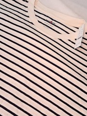 NWT J.Crew Size L Relaxed Vintage Wash T-Shirt Stripe Ivory Navy Lancet BZ100