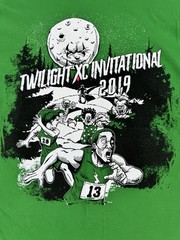 Nike T Shirt Mens Small Green Twilight XC 2019 Horror Graphic Running Tee