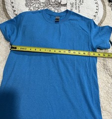 Gildan Heavy Cotton Men’s Blue Solid Crew Neck Short Sleeve T-Shirt Size S