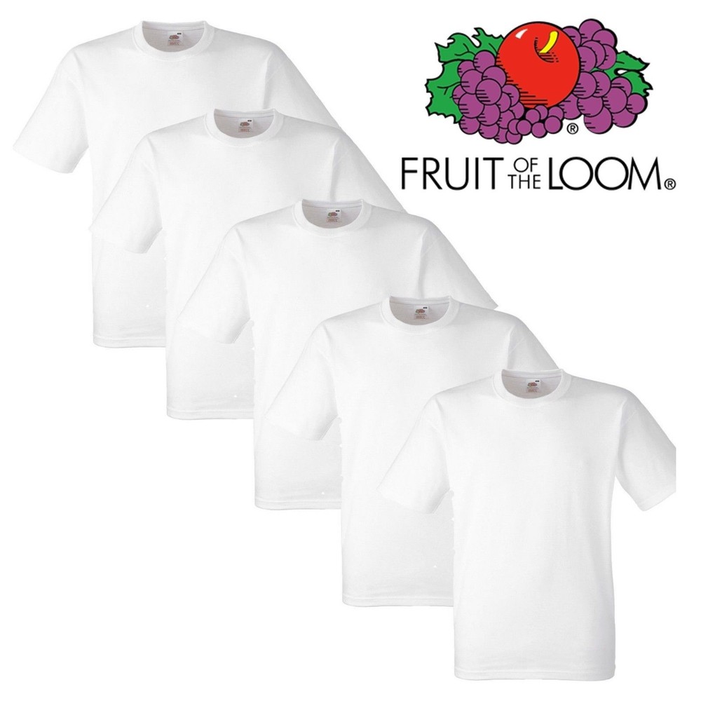 Pack of 1x 2x 3x 5x Fruit Of The Loom Mens Womens Boy/Girl T-Shirts 100% Cotton