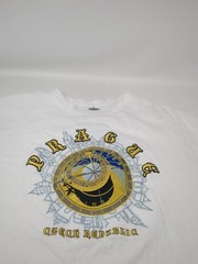 Prague Czech Republic City Clockworks Embroidered Vintage White T-Shirt Size L