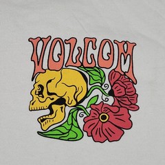 Volcom Stone Shirt Mens Small Green Skull Floral Psychedelic Surf Skate Logo