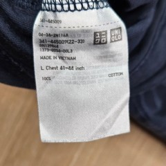 Uniqlo Supima Cotton T-Shirt Men L Navy Blue Short Sleeve Crew Plain Minimal