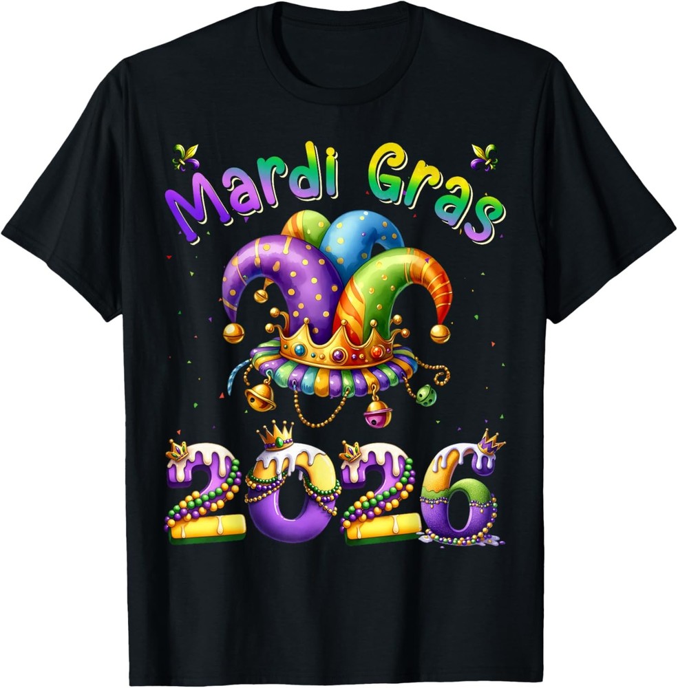 Mardi Gras 2026 Jester Outfit Kids Girls Boys Men Women T-Shirt