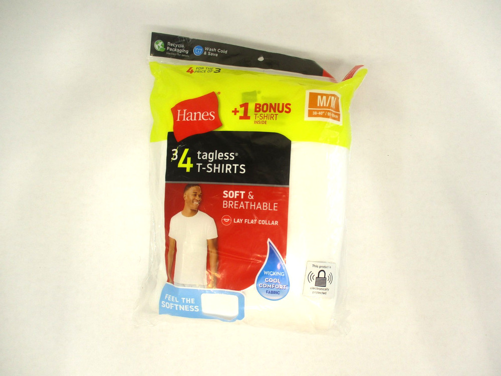 Hanes Men Crew Neck Tagless Cotton T-Shirts 4+1 Pack White Size M Regular 2135VT