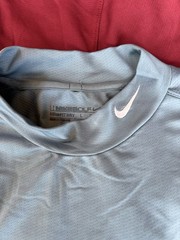 Lot Of 2 Vintage Nike Golf Mock Neck T-Shirt Mens Large Blue Red Dri-FIT UV