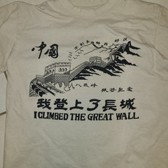 Great Wall of China I climbed the Great Wall Beige Tshirt Souvenir Beige China