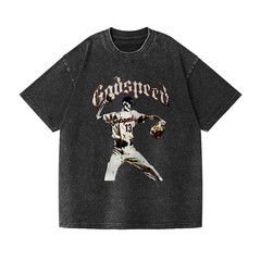 Unisex Godspeed Skeleton Baseball Gift Tee Gothic Sports Fan Casual T-Shirt