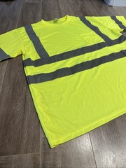 High-Visibility Safety Shirt Chest Pocket Size 2X NEW