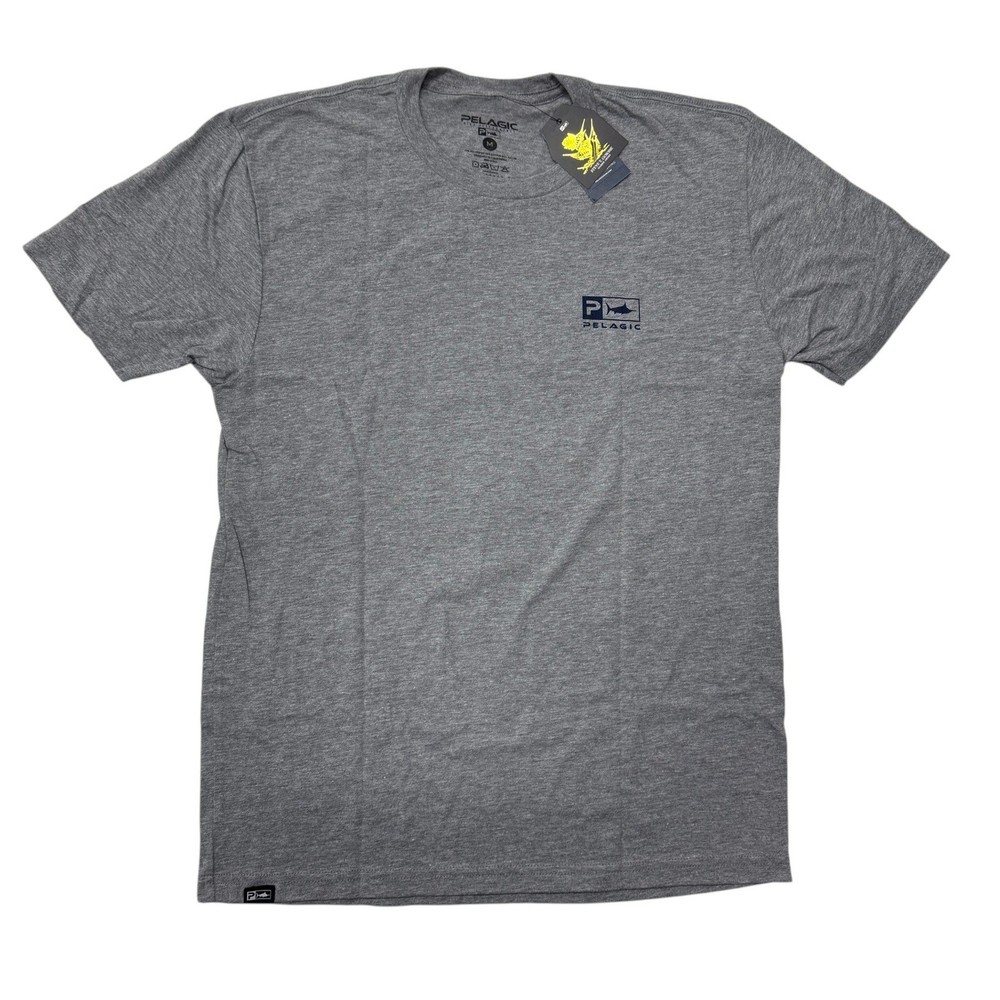 Pelagic Steve Goione Sailfish Tri-Blend T-Shirt Mens Medium New Heather Gray