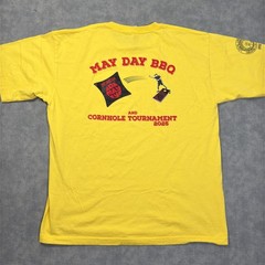 Bayside Shirt Mens XL Yellow IBEW Local 11 May Day BBQ Cornhole Graphic Tee