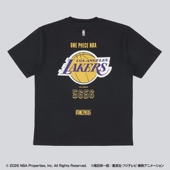 ONE PIECE × NBA T-Shirts Luffy x Los Angeles Lakers BLACK、White