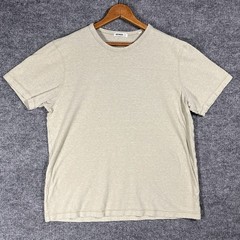Buck Mason Yuma Tee T-Shirt Mens L Hemp Blend Short Sleeve Crewneck Beige/ Green
