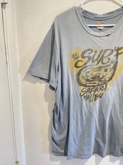 Big Star Surf Safari Malibu Shirt XL Blue Exposed Overlock Seam Graphic Tee