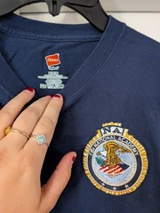 Navy Blue Crewneck T-Shirt – official seal of the FBI National Academy – Size M