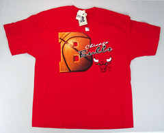 New VTG Lee Sport Chicago Bulls Red 90s Spell Out T-Shirt Sz XXL Logo