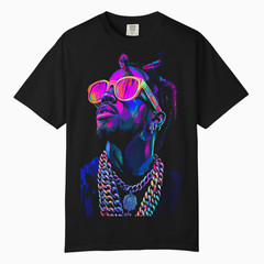 Urban Neon Hip Hop Art Men’s Tee, Comfort Colors T Shirt, Unisex Streetwear Tee