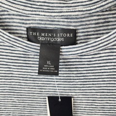 The Men’s Store at Bloomingdale’s Striped Linen Tee XL Dark Slate Pullover S/S