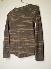 Mossimo Supply Co. Camo Waffle Knit Top – Olive & Brown. SKU BB101