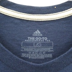 Adidas Shirt Mens Large Blue Short Sleeve Go To Performance Tee Crew Gym Sport