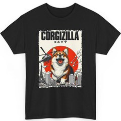 CorgiZilla Parody Japanese Art Corgi Dog Mom Dad Unisex Adult T-Shirt