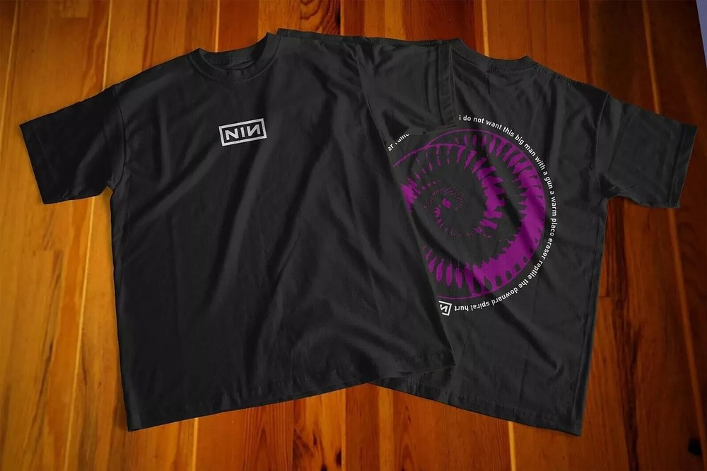 Vintage Style 1994 Nine Inch Nails NIN Downward Spiral Band Tour Rare T-shirt