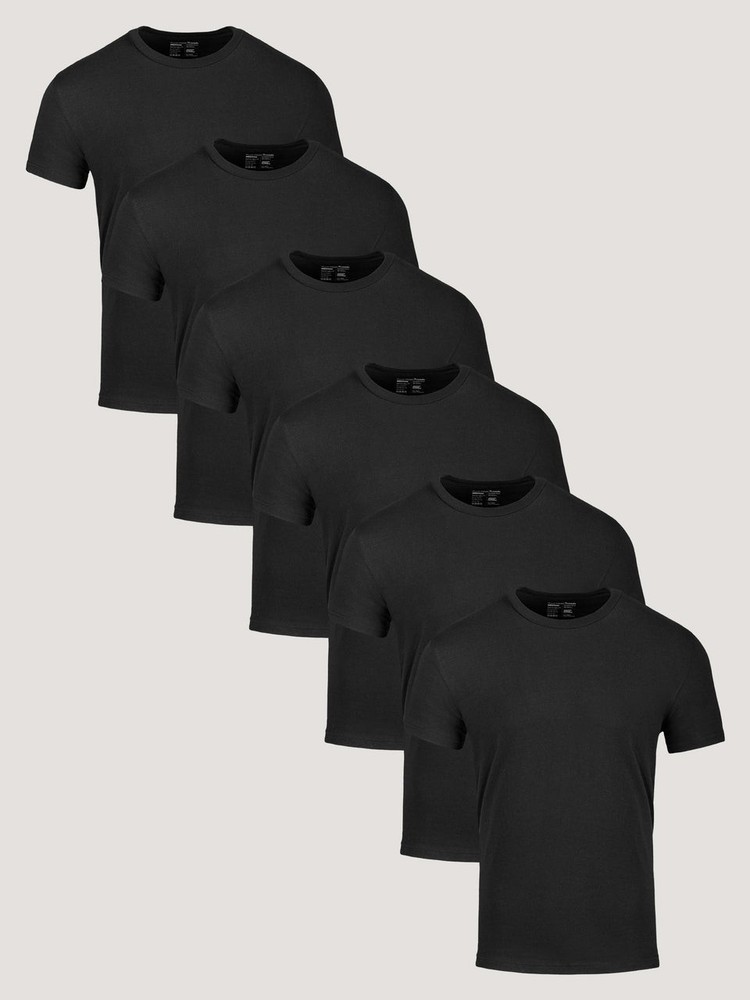 NEW Men’s Fresh Clean Threads All Black Crew 6-Pack – Regular FIT-SHIPS FREE!