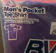 Vintage BVD Mens Purple Pocket Tee XXL (50-52) Combed Cotton USA Made BRAND NEW