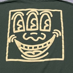 Keith Haring Shirt Adult Large Green Three Eyed Monster Artwork