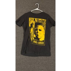 John Carpenter’s Halloween Michael Myers Graphic T-Shirt Black Yellow Mens Med