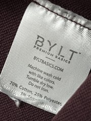 BYLT Drop Cut Lux Shirt Mens L Red Short Sleeve Curved Hem Tagless Stretch Gym