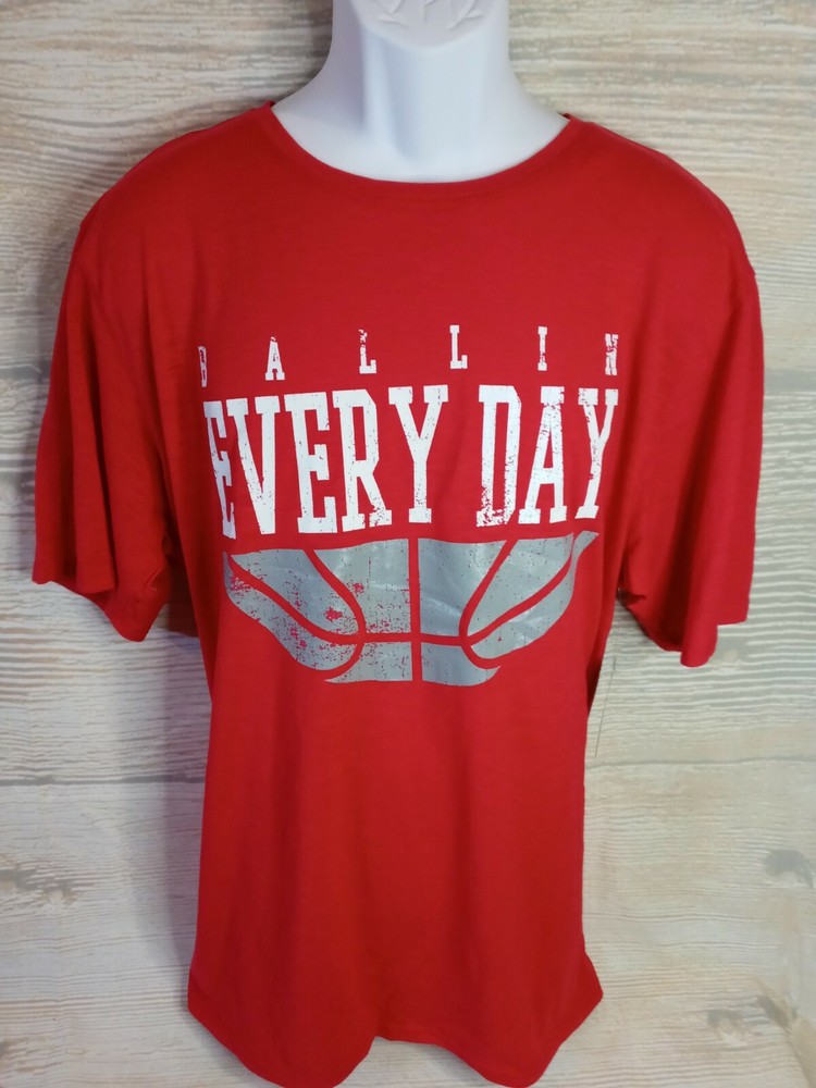 New Men’s XL Graphic Tee T-Shirt “Ballin Every Day” Basketball March Madness NBA