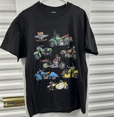 Vintage Tultex Motorcycle T Shirt Large Black Graphic Biker American Made Cotton