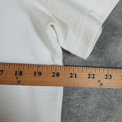 H&M T-Shirt Mens Medium White Cotton Blend Textured Rib Casual Short Sleeve