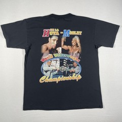 Vintage De La Hoya Mosley Shirt Mens Large Black Boxing Fight Champions Rap Tee