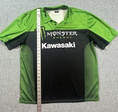 Kawasaki Monster Energy Polo Shirt Youth 2XL-Mens L Green Racing Team Moto Sport